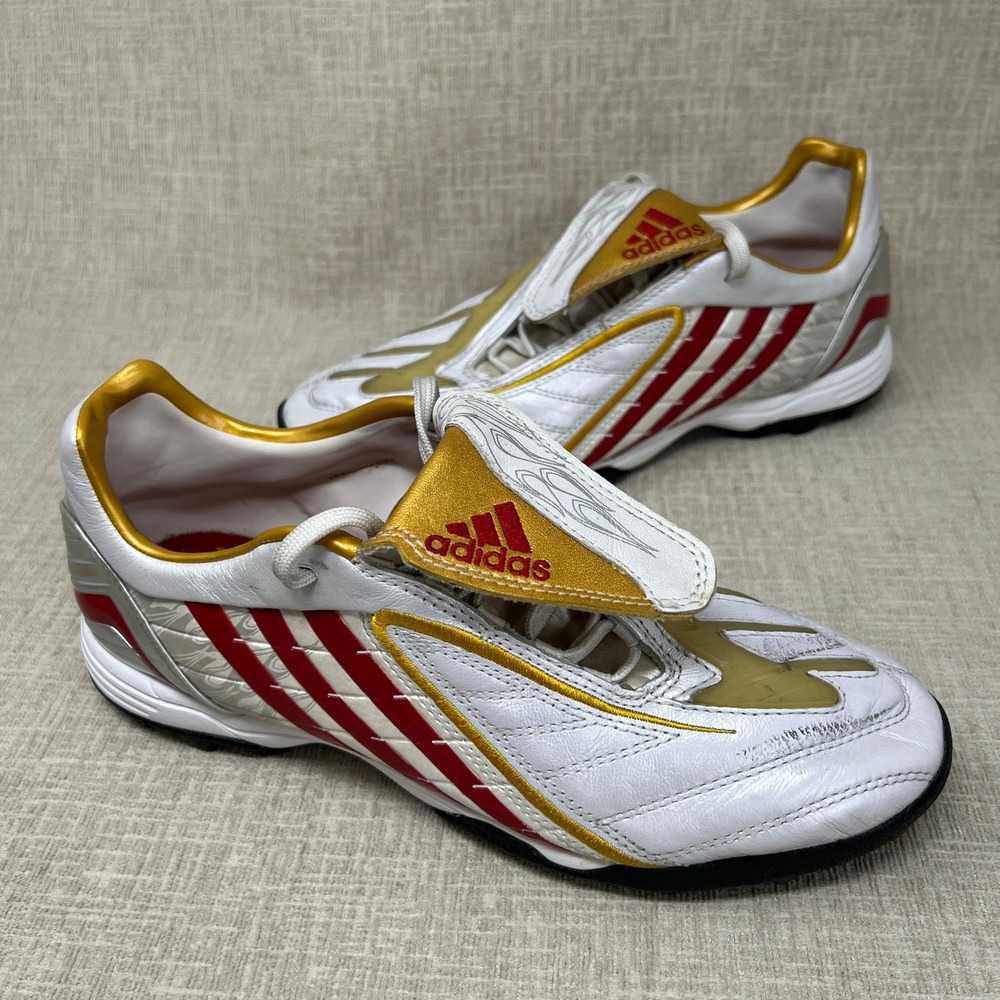 VTG 2008 adidas Predator Absolado TRX TF Turf Soccer Shoes Men 8 White Red Gold